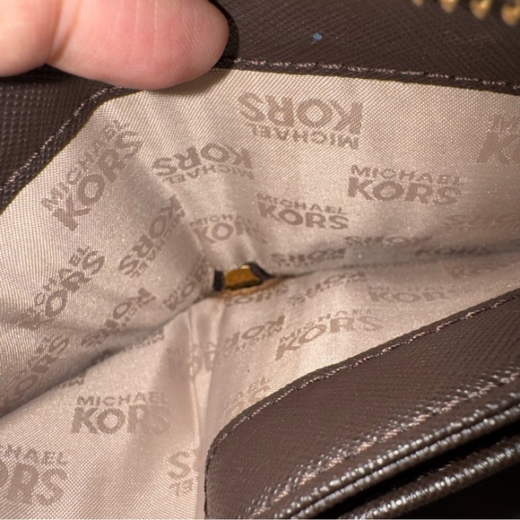Michael Kors Brown Logo Zip Around Leather Wallet - Picture 8 of 8